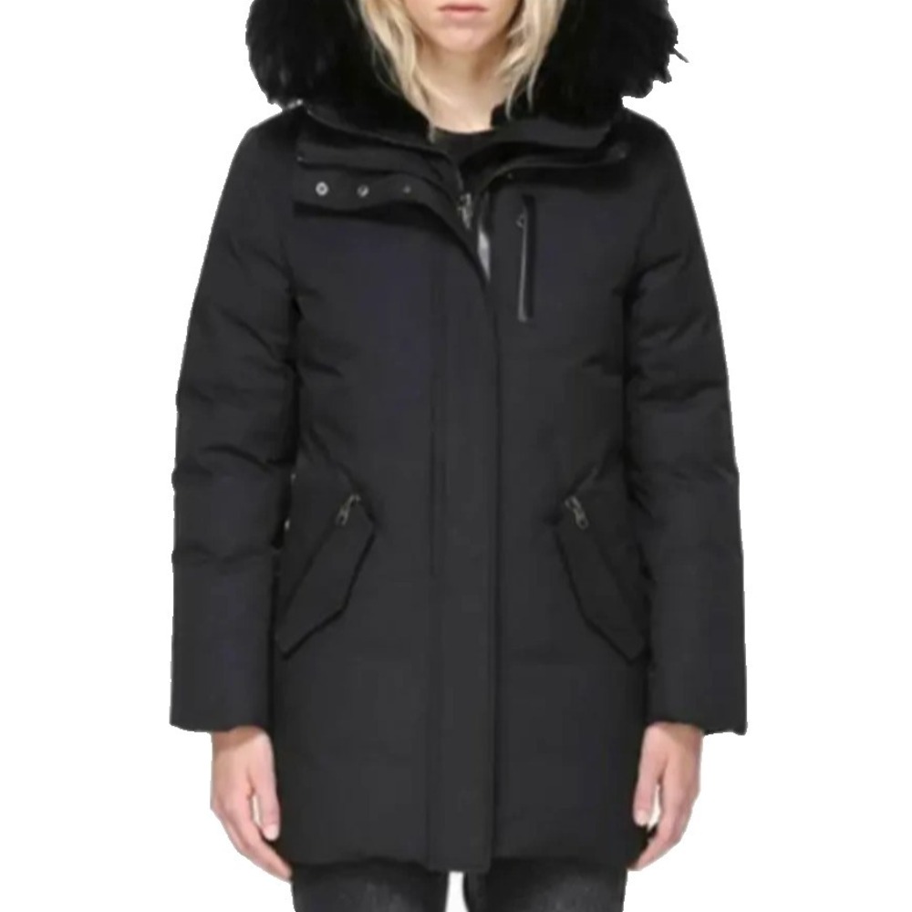 MACKAGE KAY DOWN PARKA JACKET Racoon Fur Collar REMOVABLE BIB Extreme Cold Sz S